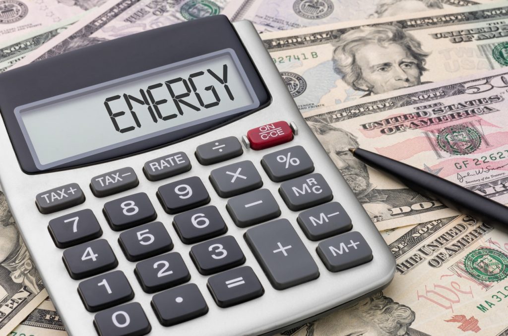 Calculator with money - Energy